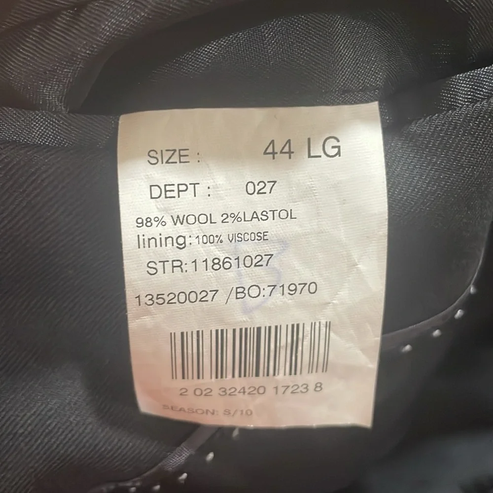Brooks Brothers 346 Blazer Jacket Coat 44L Wool Black Stretch 3 Button Classic